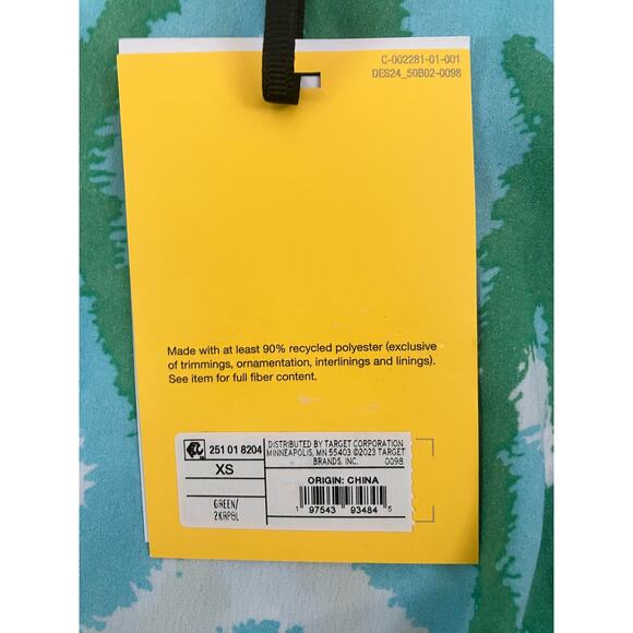 New Diane Von Furstenberg Women's Long Satin Disco Zebra Green Robe XS - Picture 6 of 8